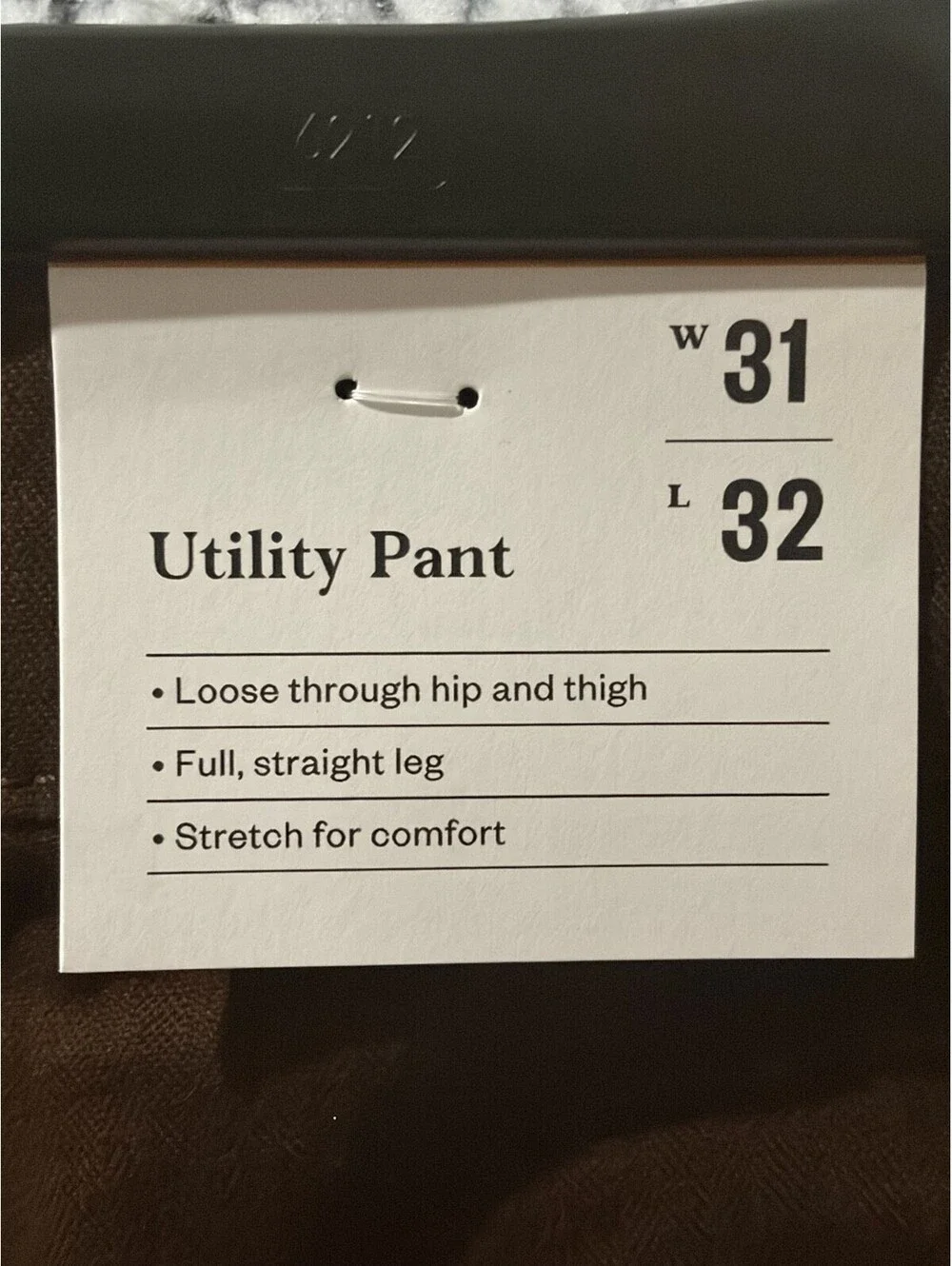 Goodfellow & Co Utility Straight Leg Pants Mens 31x32 Brown Cotton Mid Rise